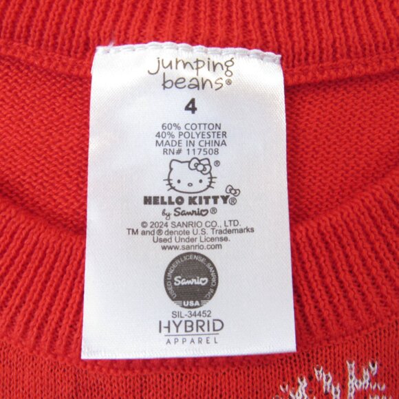 Hello Kitty Sanrio Jumping Beans Argyle Christmas Sweater Toddler Girl's Size 4 - Picture 9 of 10